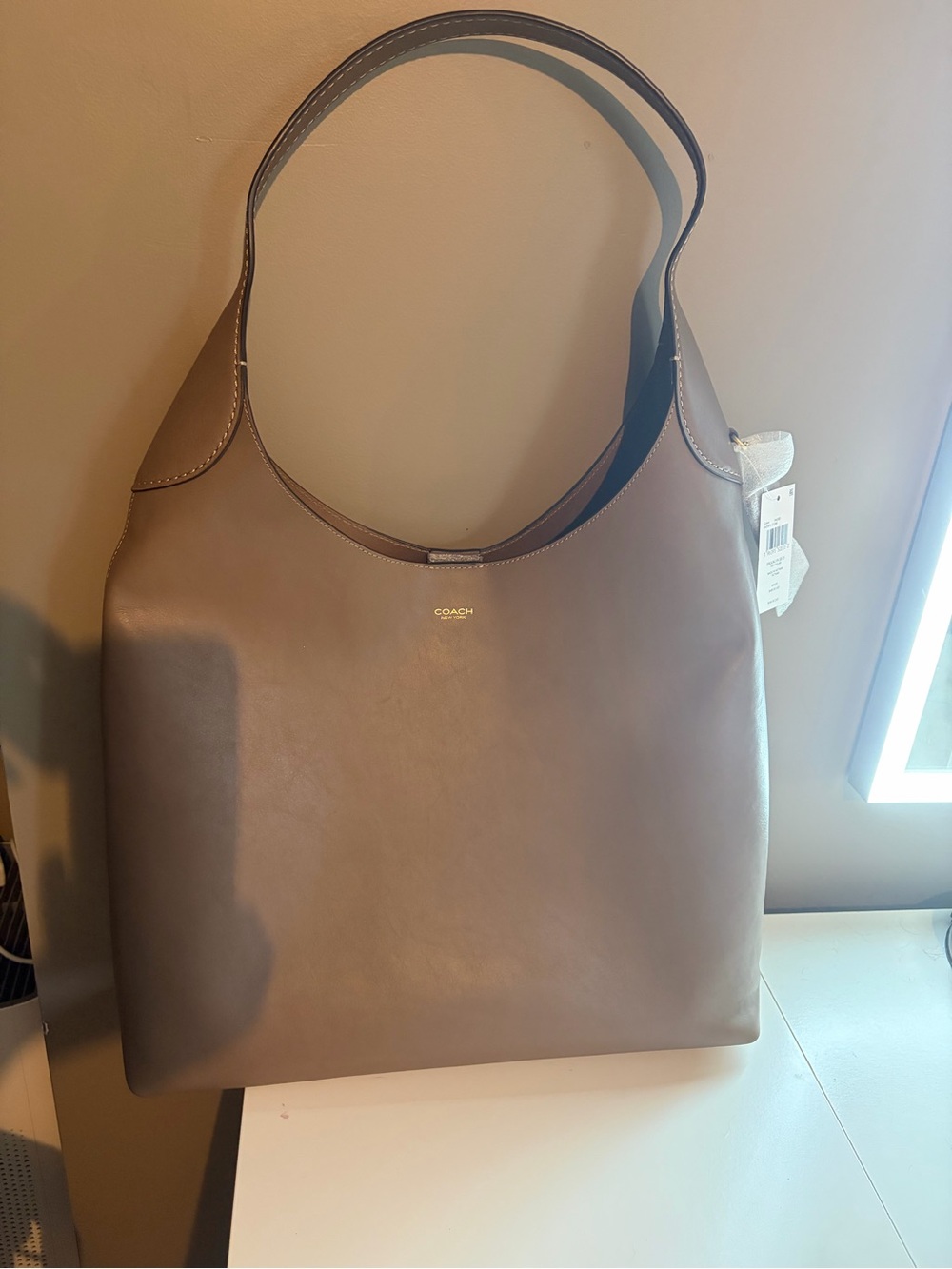 Coach Stone Brooklyn 39  Leather Shoulder Tote
